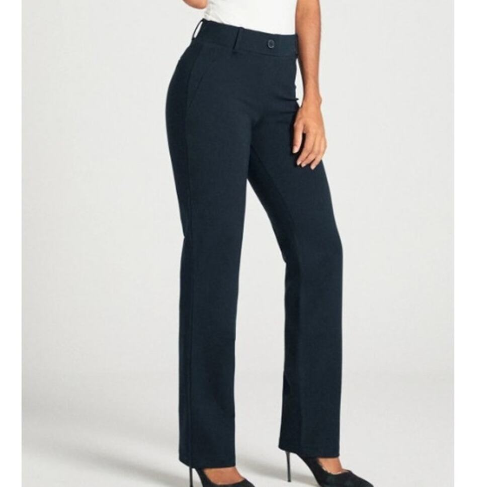 Betabrand Straight MP Blue Medium Petite Style #2067 Belt Loops W0076-SF